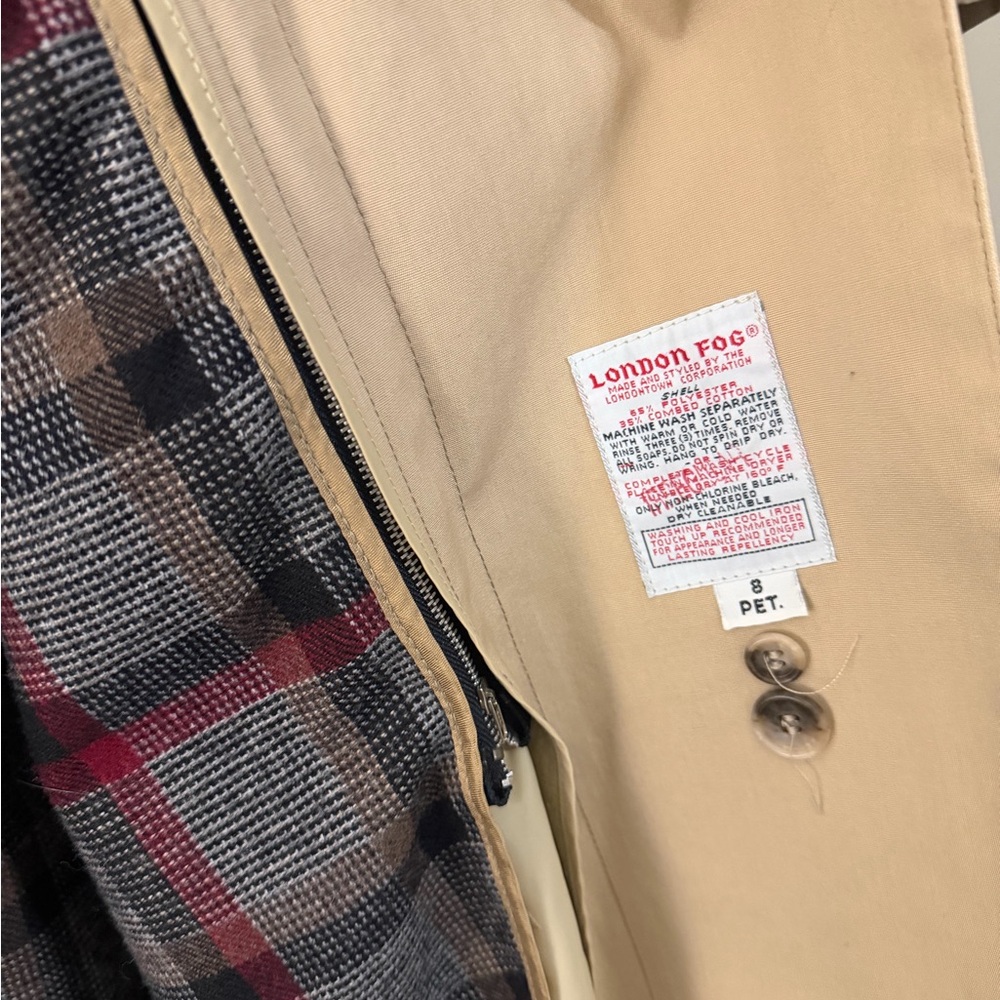 London Fog Beige Trench Coat - Picture 7 of 12
